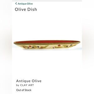 Clay art olive holder. 16.5” Discontinued